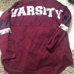 Maroon “Varsity” Baseball Tee